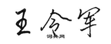 駱恆光王令軍行書個性簽名怎么寫