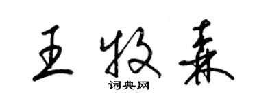 梁錦英王牧森草書個性簽名怎么寫