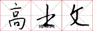 高士文怎么寫好看
