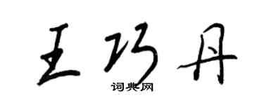 王正良王巧丹行書個性簽名怎么寫