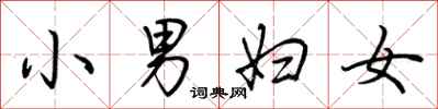 荊霄鵬小男婦女行書怎么寫
