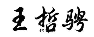 胡問遂王哲騁行書個性簽名怎么寫