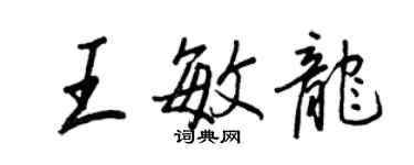 王正良王敏龍行書個性簽名怎么寫