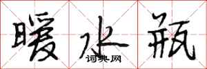 段相林暖水瓶行書怎么寫