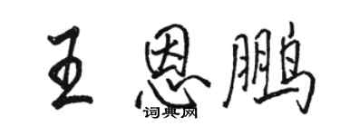駱恆光王恩鵬行書個性簽名怎么寫