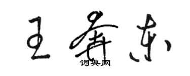 駱恆光王奔東草書個性簽名怎么寫