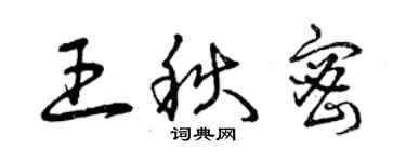 曾慶福王秋密草書個性簽名怎么寫