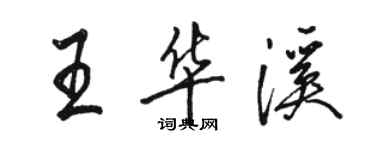 駱恆光王華溪行書個性簽名怎么寫