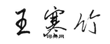 駱恆光王寒竹行書個性簽名怎么寫