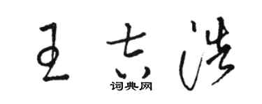 駱恆光王吉浩草書個性簽名怎么寫