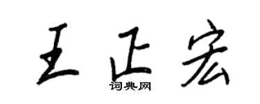 王正良王正宏行書個性簽名怎么寫