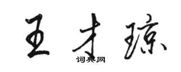 駱恆光王才瓊行書個性簽名怎么寫