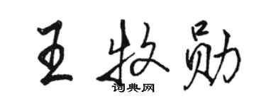 駱恆光王牧勛行書個性簽名怎么寫