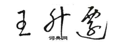 駱恆光王升遷草書個性簽名怎么寫