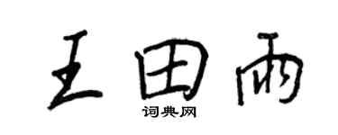 王正良王田雨行書個性簽名怎么寫