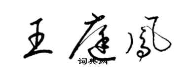 梁錦英王庭鳳草書個性簽名怎么寫