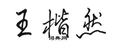 駱恆光王楷然行書個性簽名怎么寫