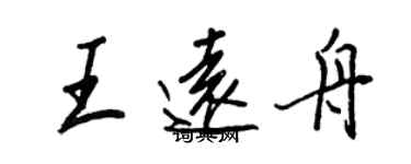 王正良王遠舟行書個性簽名怎么寫