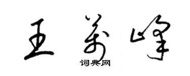梁錦英王萬峰草書個性簽名怎么寫