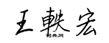 王正良王軼宏行書個性簽名怎么寫