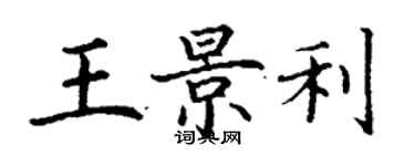 丁謙王景利楷書個性簽名怎么寫