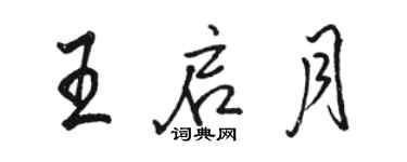 駱恆光王啟月行書個性簽名怎么寫