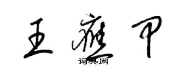 梁錦英王應甲草書個性簽名怎么寫