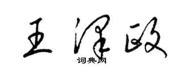 梁錦英王澤政草書個性簽名怎么寫