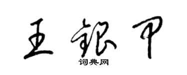 梁錦英王銀甲草書個性簽名怎么寫