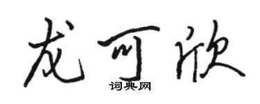 駱恆光龍可欣行書個性簽名怎么寫