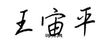王正良王宙平行書個性簽名怎么寫