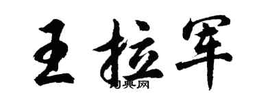 胡問遂王拉軍行書個性簽名怎么寫