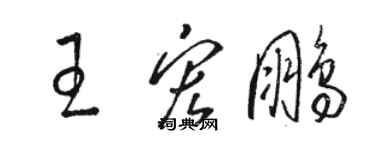 駱恆光王宏鵬草書個性簽名怎么寫