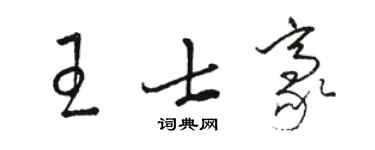 駱恆光王士豪草書個性簽名怎么寫