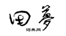 曾慶福田夢草書個性簽名怎么寫