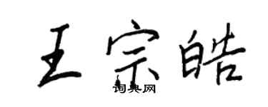 王正良王宗皓行書個性簽名怎么寫