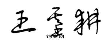 曾慶福王基耕草書個性簽名怎么寫