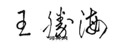 駱恆光王勝海草書個性簽名怎么寫