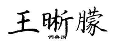 丁謙王晰朦楷書個性簽名怎么寫