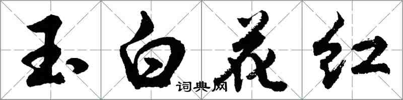 胡問遂玉白花紅行書怎么寫