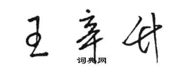 駱恆光王辛竹草書個性簽名怎么寫