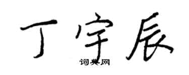 王正良丁宇辰行書個性簽名怎么寫