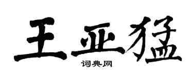 翁闓運王亞猛楷書個性簽名怎么寫