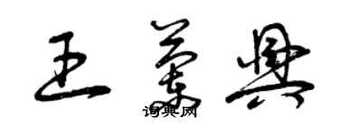 曾慶福王蘭興草書個性簽名怎么寫