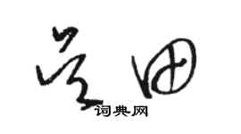 駱恆光吳田草書個性簽名怎么寫