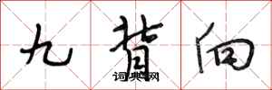 段相林九背向行書怎么寫