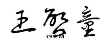 曾慶福王啟童草書個性簽名怎么寫