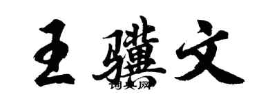 胡問遂王驥文行書個性簽名怎么寫