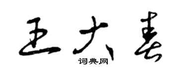 曾慶福王大春草書個性簽名怎么寫