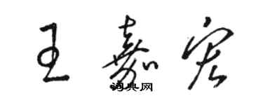 駱恆光王嘉宏草書個性簽名怎么寫
